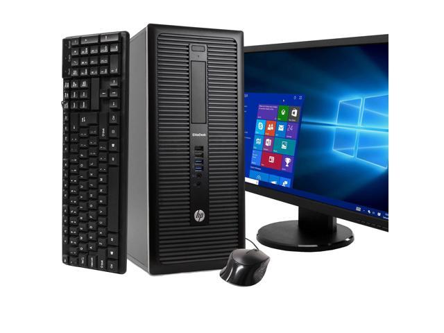 HP EliteDesk 800 G1 Tower Computer PC, 3.20 GHz Intel i5 Quad Core Gen 4, 8GB DDR3 RAM, 512GB SSD Hard Drive, Windows 10 Professional 64 bit,  24” Screen