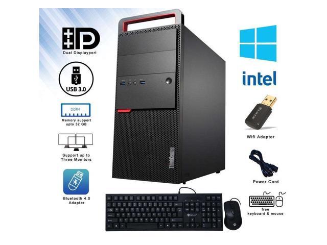 Lenovo ThinkCentre M800 Tower Desktop PC Intel Core i5 6th Gen 8GB NEW 1TB SSD Windows 10 Home New Keyboard, Mouse, Bluetooth Adapter, WiFi Adapter