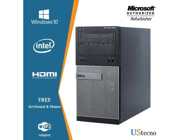 Dell Optiplex 3010 Tower Desktop Computer Intel Core i5 3470 8GB 256GB SSD DVD Windows 10 Professional New Free Keyboard, Mouse,Power cord,WiFi Adapter