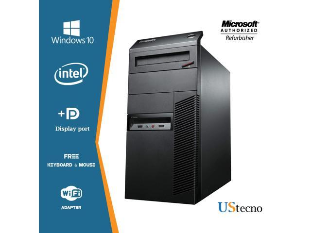 Lenovo ThinkCentre M91p Tower Desktop Computer Intel Core i5 2400 8GB 250GB HDD DVD Windows 10 Home New Free Keyboard, Mouse,Power cord,WiFi Adapter
