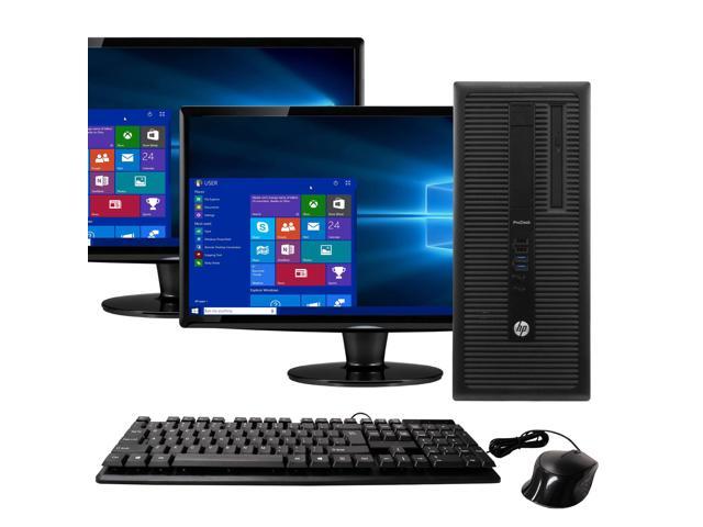 HP ProDesk 600G1 Tower Computer PC, 3.20 GHz Intel i5 Quad Core Gen 4, 16GB DDR3 RAM, 240GB SSD Hard Drive, Windows 10 Professional 64 bit, Dual (2) 19” Screens Screen