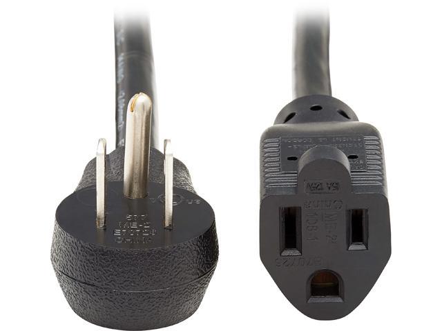 Tripp Lite P024-006-15D 6 ft. Extension Cord, Right-Angle NEMA 5-15P to NEMA 5-15R - Heavy Duty, 15A, 120V, 14 AWG, Black