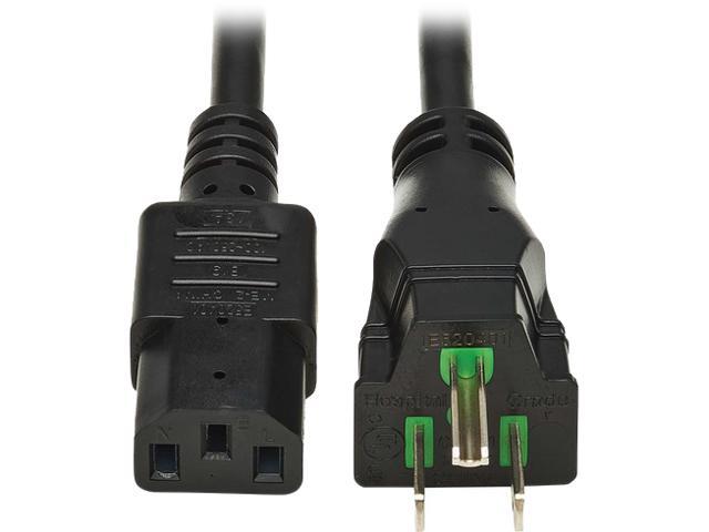 Tripp Lite Safe-IT Antibacterial Hospital-Grade Power Cord Medical, 5-15P to C13, Green Dot, 13A, 125V, 16 AWG, 6ft / 1.8M Cord (P006AB-006-HG)