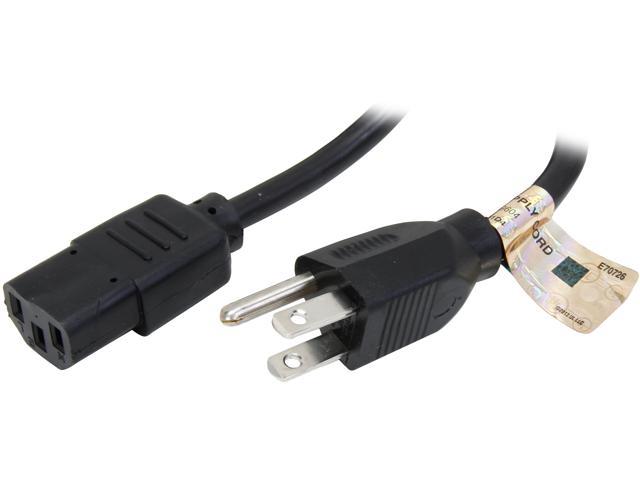 Tripp Lite P010-012 Desktop Computer Power Cord, 5-15P to C13 - 10A, 125V, 18 AWG, 12 ft., Black