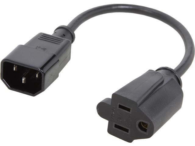 StarTech.com PAC100 1 ft Computer Power Cord - C14 to NEMA 5-15R - 1ft IEC 320 C14 to 5-15R Power Cable
