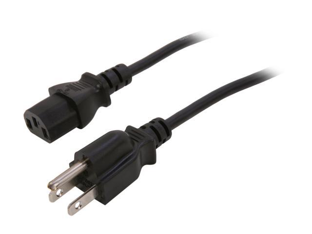 BYTECC Model POWERCORD-6K 6 ft. 18AWG Power Cord w/ 3 Conductor PC Power Connector - Black
