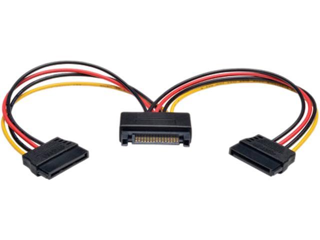 Tripp Lite Model P947-06N-2P15 6" 15-Pin Serial ATA (SATA) Power Y Splitter Cable Adapter Male to Female