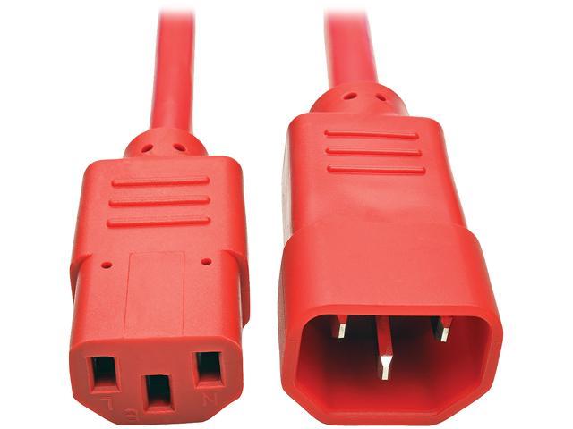 Tripp Lite Model P004-003-ARD 3 ft. Standard Computer Power Extension Cord, 10A, 18 AWG (IEC-320-C14 to IEC-320-C13) Male to Female