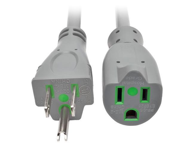 Tripp Lite 6ft Hospital Medical Power Extension Cord 5-15P 5-15R 13A Gray
