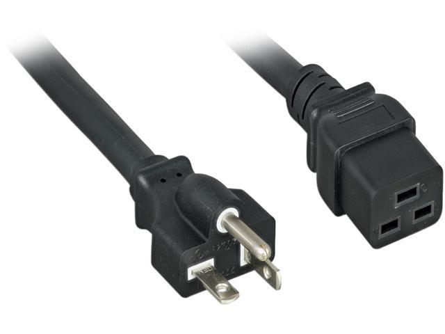Nippon Labs 12 AWG AC Power Cord NEMA 5-20P To C19,  SJT, 20A/250V, NEMA 5-20P to IEC-60320-C19, Black 3ft. Power Cable