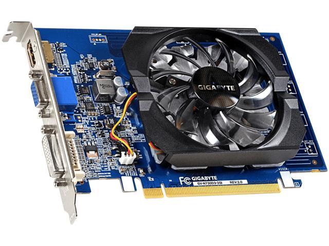GIGABYTE GeForce GT 730 GV-N730D3-2GI (rev. 3.0) Graphics Card, 2GB 64-bit GDDR3, GV-N730D3-2GI REV3.0 Video Card