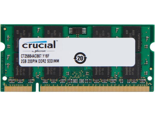 Crucial 2GB 200-Pin DDR2 SO-DIMM DDR2 667 (PC2 5300) Laptop Memory Model CT25664AC667