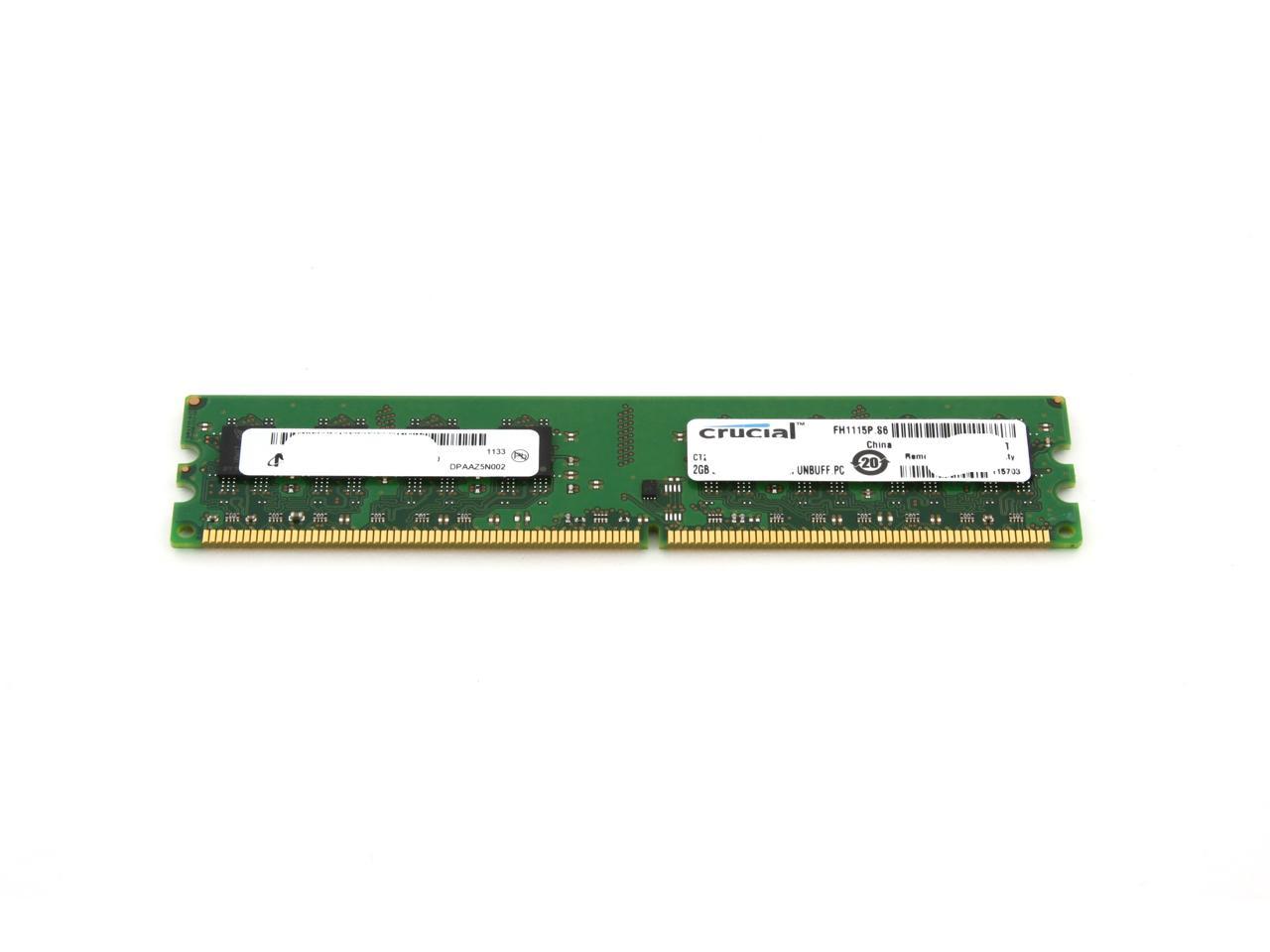 Crucial 4GB (2 x 2GB) DDR2 800 (PC2 6400) Dual Channel Kit Desktop Memory Model CT2KIT25664AA800