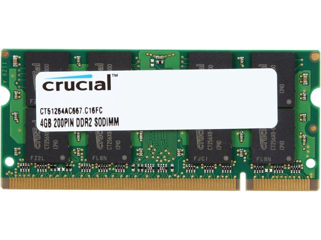 Crucial 4GB 200-Pin DDR2 SO-DIMM DDR2 667 (PC2 5300) Laptop Memory Model CT51264AC667