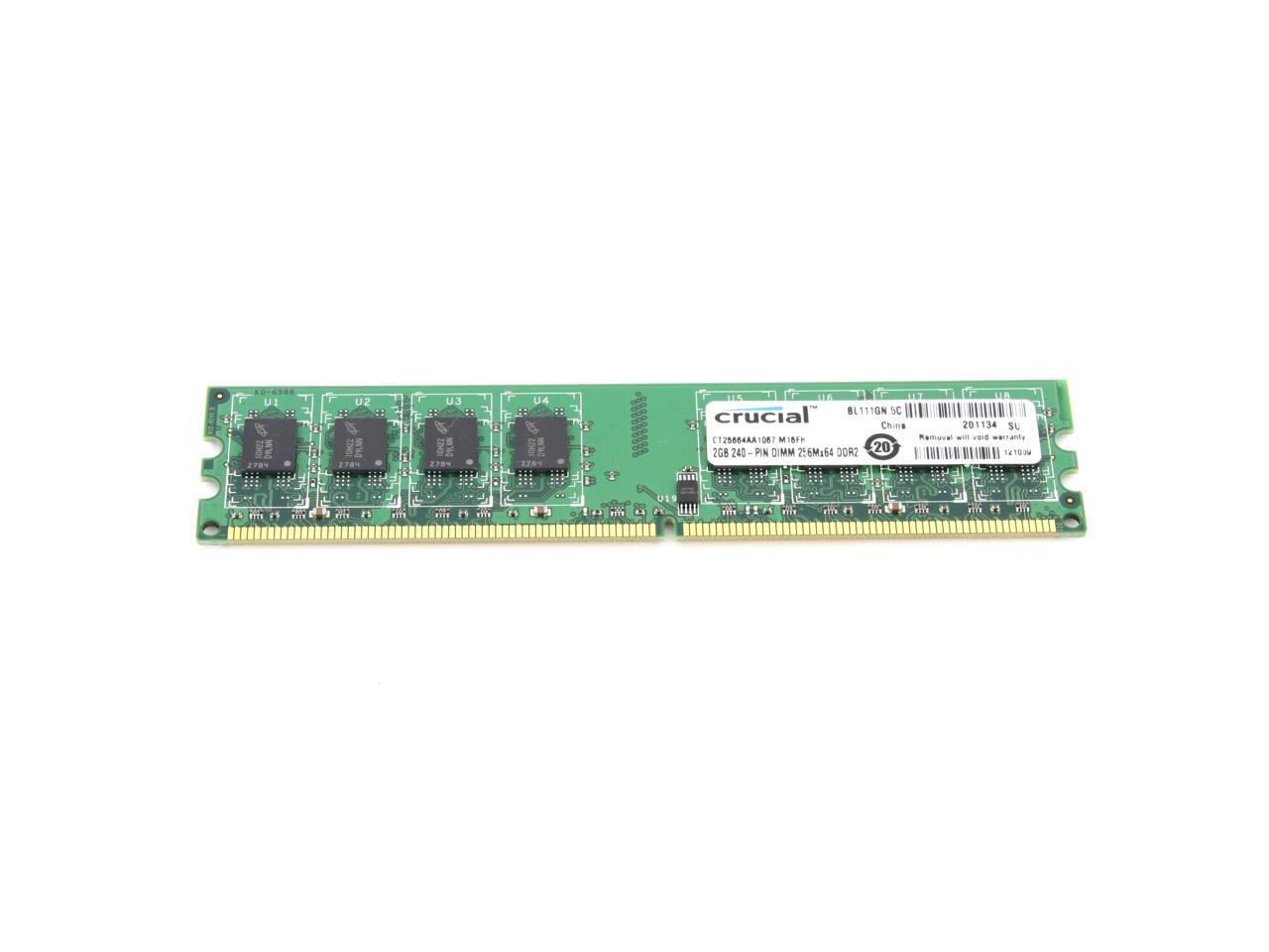 Crucial 4GB (2 x 2GB) DDR2 1066 (PC2 8500) Dual Channel Kit Desktop Memory Model CT2KIT25664AA1067