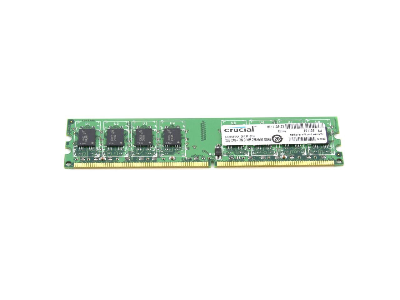 Crucial 2GB DDR2 1066 (PC2 8500) Desktop Memory Model CT25664AA1067