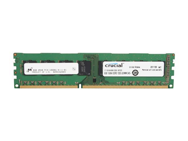 Crucial 8GB DDR3 1333 (PC3 10600) Desktop Memory Model CT102464BA1339