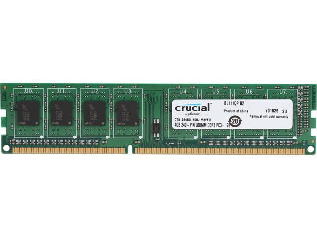 Crucial 4GB DDR3L 1600 (PC3L 12800) High Density Desktop Memory Model CT51264BD160BJ