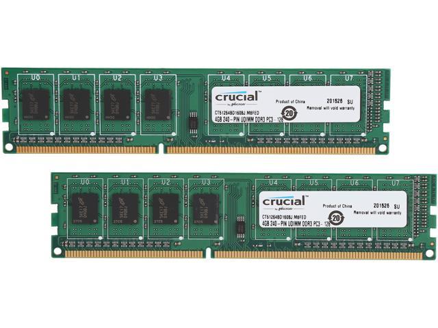 Crucial 8GB (2 x 4GB) DDR3L 1600 (PC3L 12800) High Density Desktop Memory Model CT2K51264BD160BJ