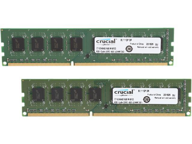 Crucial 16GB (2 x 8GB) DDR3L 1600 (PC3L 12800) Desktop Memory Model CT2K102464BD160B