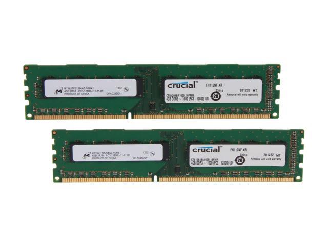 Crucial 8GB (2 x 4GB) DDR3 1600 (PC3 12800) Desktop Memory Model CT2KIT51264BA160B