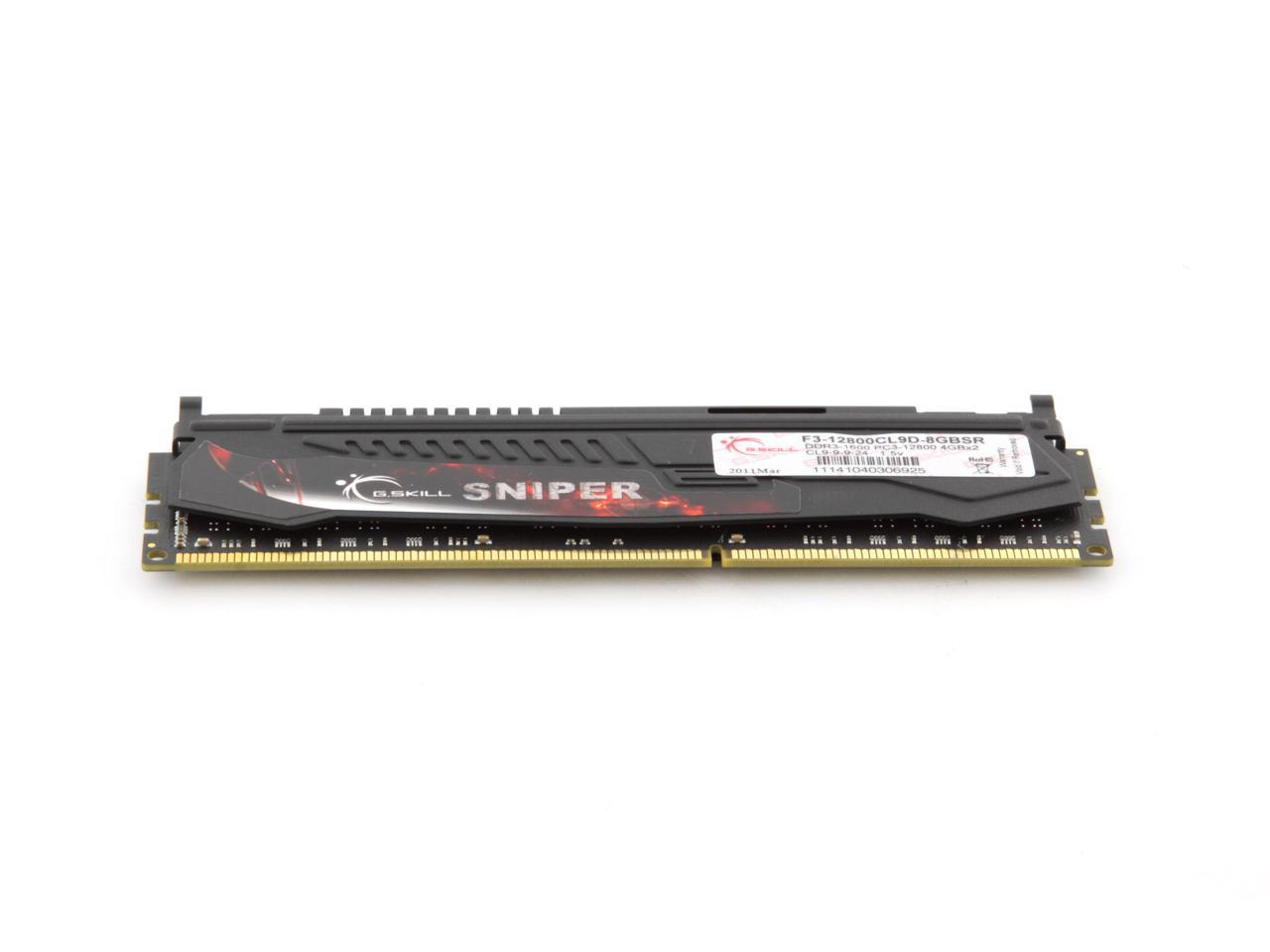 G.SKILL Sniper Series 8GB (2 x 4GB) DDR3 1600 (PC3 12800) Desktop Memory Model F3-12800CL9D-8GBSR