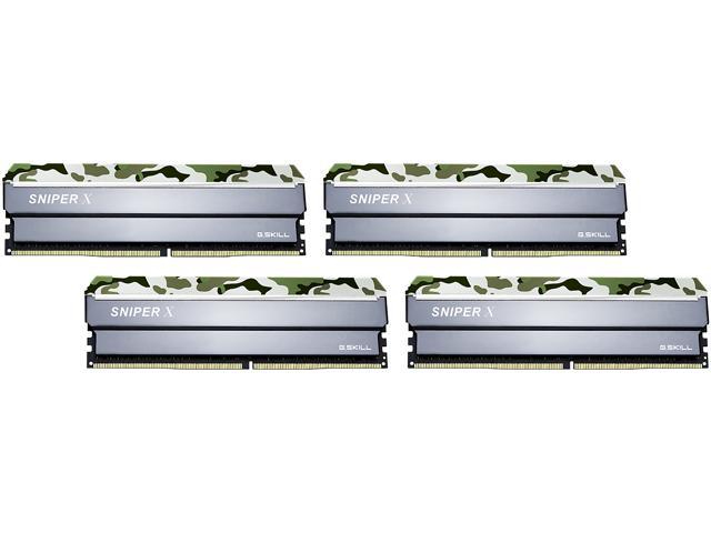 G.SKILL Sniper X Series 32GB (4 x 8GB) 288-Pin PC RAM DDR4 3200 (PC4 25600) Desktop Memory Model F4-3200C16Q-32GSXFB