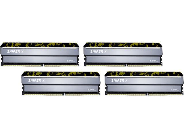 G.SKILL Sniper X Series 64GB (4 x 16GB) 288-Pin PC RAM DDR4 3200 (PC4 25600) Desktop Memory Model F4-3200C16Q-64GSXKB