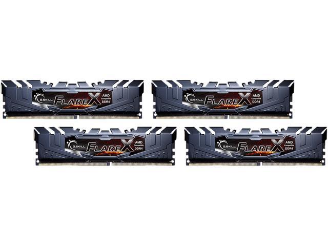 G.SKILL Flare X Series 64GB (4 x 16GB) 288-Pin PC RAM DDR4 3200 (PC4 25600) Desktop Memory Model F4-3200C16Q-64GFX