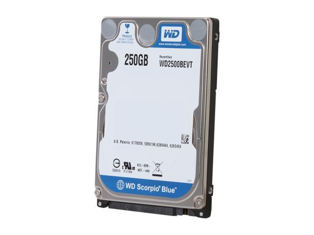 WD Scorpio Blue WD2500BEVT 250GB 5400 RPM 8MB Cache SATA 3.0Gb/s 2.5" Internal Notebook Hard Drive Bare Drive