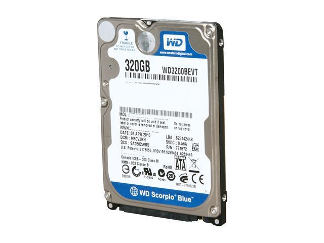 Western Digital 320GB Scorpio Blue SATAII 5400RPM 2.5IN 8MB Bulk/OEM Hard Drive