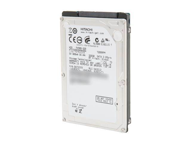 Hitachi GST Travelstar 7K500 HTS725032A9A364 (0A72333) 320GB 7200 RPM 16MB Cache SATA 3.0Gb/s 2.5" Internal Notebook Hard Drive Bare Drive
