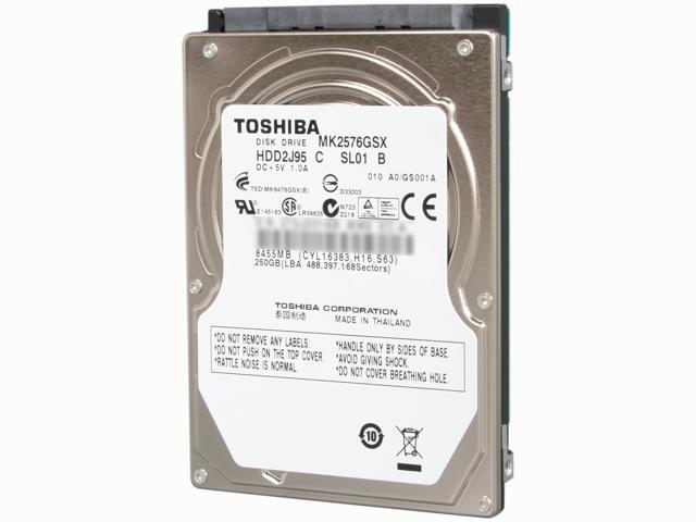 TOSHIBA MK2576GSX 250GB 5400 RPM 8MB Cache SATA 3.0Gb/s 2.5" Internal Notebook Hard Drive Bare Drive