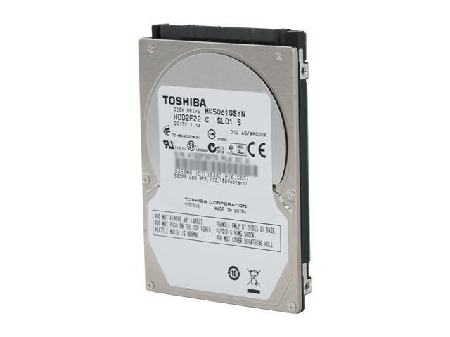 TOSHIBA MK5061GSYN 500GB 7200 RPM 16MB Cache SATA 3.0Gb/s 2.5" Internal Notebook Hard Drive Bare Drive