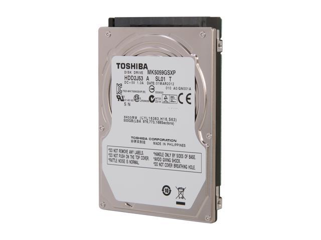 TOSHIBA MK5059GSXP 500GB 5400 RPM 8MB Cache SATA 3.0Gb/s 2.5" Internal Notebook Hard Drive Bare Drive