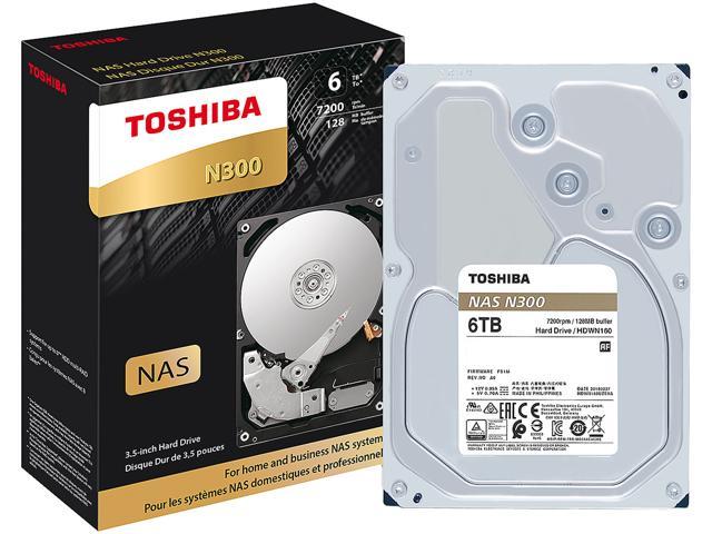 Toshiba N300 6TB NAS Internal Hard Drive 7200 RPM SATA 6Gb/s 128MB Cache 3.5inch - HDWN160XZSTA (RETAIL PACKAGE)