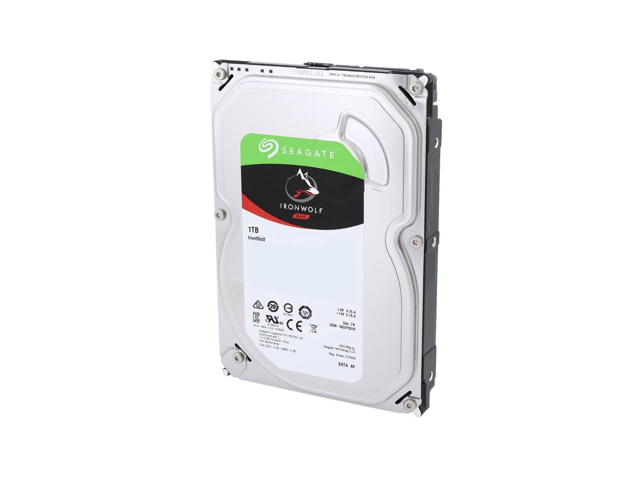 Seagate IronWolf 1TB NAS Hard Drive 5900 RPM 64MB Cache SATA 6.0Gb/s CMR 3.5" Internal HDD for RAID Network Attached Storage ST1000VN002
