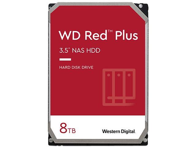 WD Red Plus 8TB NAS Hard Disk Drive - 5640 RPM Class SATA 6Gb/s, CMR, 128MB Cache, 3.5 Inch - WD80EFZX