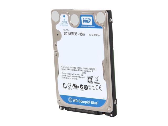 WD Scorpio Blue WD1600BEVS 160GB 5400 RPM 8MB Cache SATA 1.5Gb/s 2.5" Internal Notebook Hard Drive Bare Drive