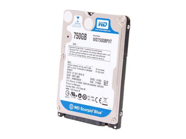Western Digital Scorpio Blue 750Gb 5400Rpm Sataii 8Mb Buffer 2.5Inch Mobile Hard Drive