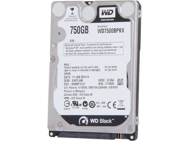 WD BLACK SERIES WD7500BPKX 750GB 7200 RPM 16MB Cache SATA 6.0Gb/s 2.5" Internal Notebook Hard Drive Bare Drive