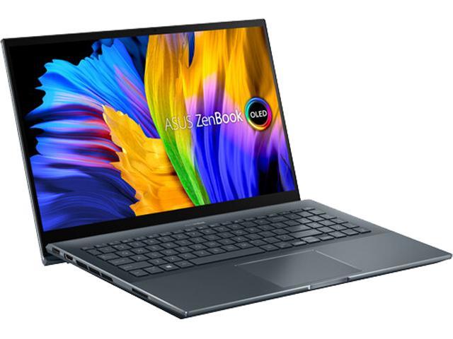 ASUS ZenBook Pro 15 OLED Laptop 15.6" FHD Touch Display, AMD Ryzen 9 5900HX CPU, NVIDIA GeForce RTX 3050 Ti GPU, 16GB RAM, 1TB PCIe SSD, Windows 11 Pro, Pine Grey, UM535QE-XH91T