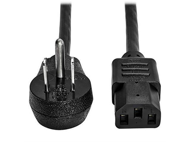 Tripp Lite Model P007-006-15D 6 ft. Desktop Computer Power Cord, Right-Angle 5-15P to C13 - Heavy Duty, 15A, 125V, 14 AWG, 6 ft. Black