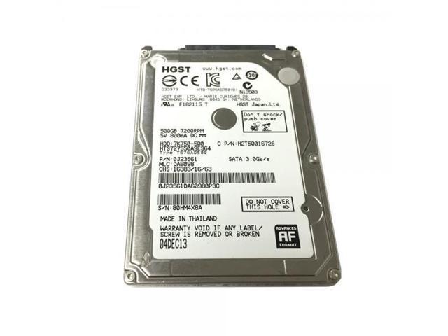 HGST 7K750-500 HTS727550A9E364 (0J23561) 500GB 7200RPM 16MB Cache SATA 3.0Gb/s 2.5" Internal Notebook Hard Drive - w/1 Year Warranty