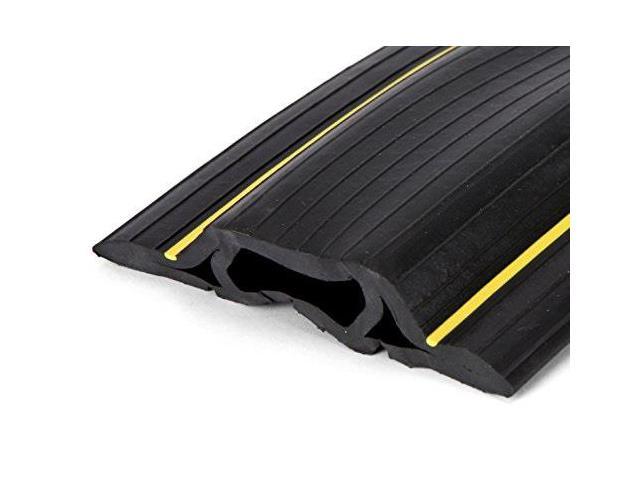 6.5 feet heavy duty cable protector + cord cover  3 cord channels  durable black pvc is flexible, odor free, easy to unroll and open  conceal wires at home, office, warehouse, workshop, concerts