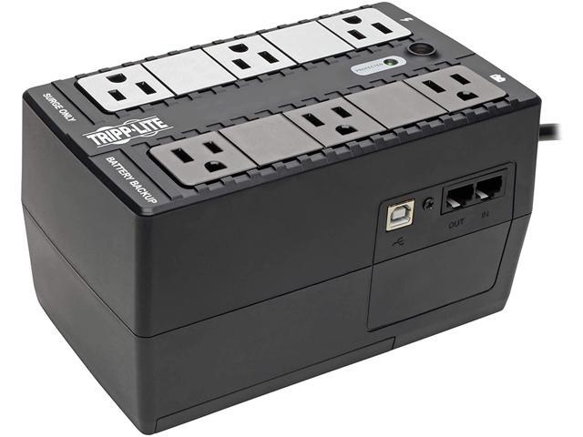 Tripp Lite 550VA UPS Desktop Battery Back Up, 8 Outlet, 300W 120V Standby, Ultra-Compact, USB, 3 Year Warranty & $100,000 Insurance (INTERNET550U) WHITE