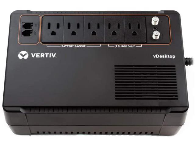 Vertiv Liebert VDSK UPS - 400VA/240W 120V | Standby Power, 5 Outlets, Coax Protection, 3 Year Full Unit Warranty, Uninterruptible Power Supply, Battery Backup with Surge Protection(VDSK400LV)