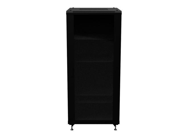 NavePoint 27U AV Rack Cabinet 28 in depth, Cold Rolled Steel , 4 x Shelves, Black