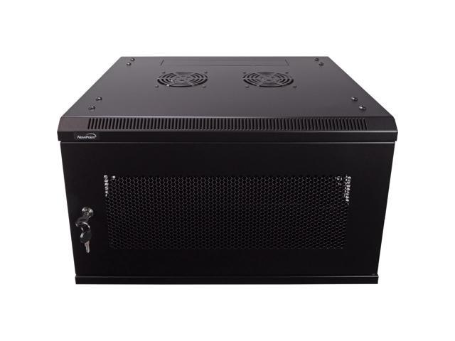 Navepoint 6U Wallmount Networking Perforated Cabinet 450mm Depth with Shelf, Fans