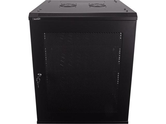 Navepoint 15U Wallmount Networking Perforated Cabinet 450mm Depth with Shelves, Fans